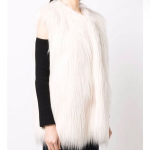 Zara white fur vest